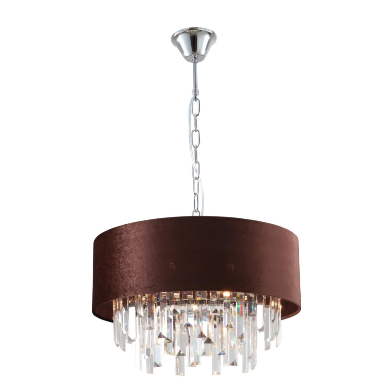 7 ánh sáng K9 Crystal Velvet Drum Shades Đèn chùm