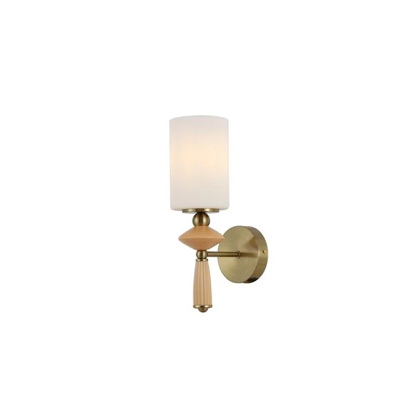 Đèn treo tường bằng đồng với bóng kính opal