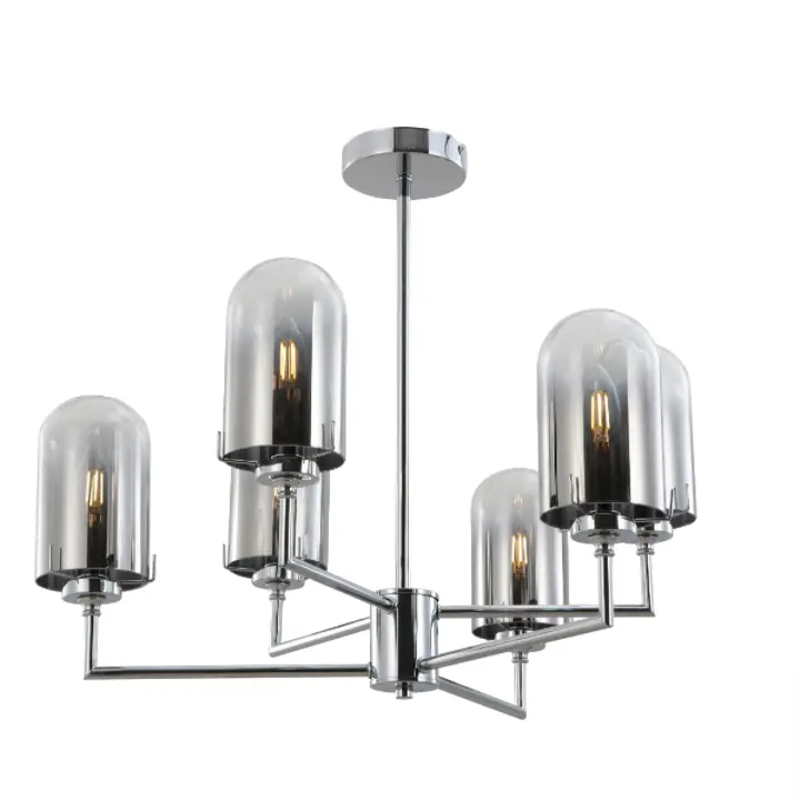 Chrome kim loại Smoky Dome Glass Đèn mặt dây chuyền