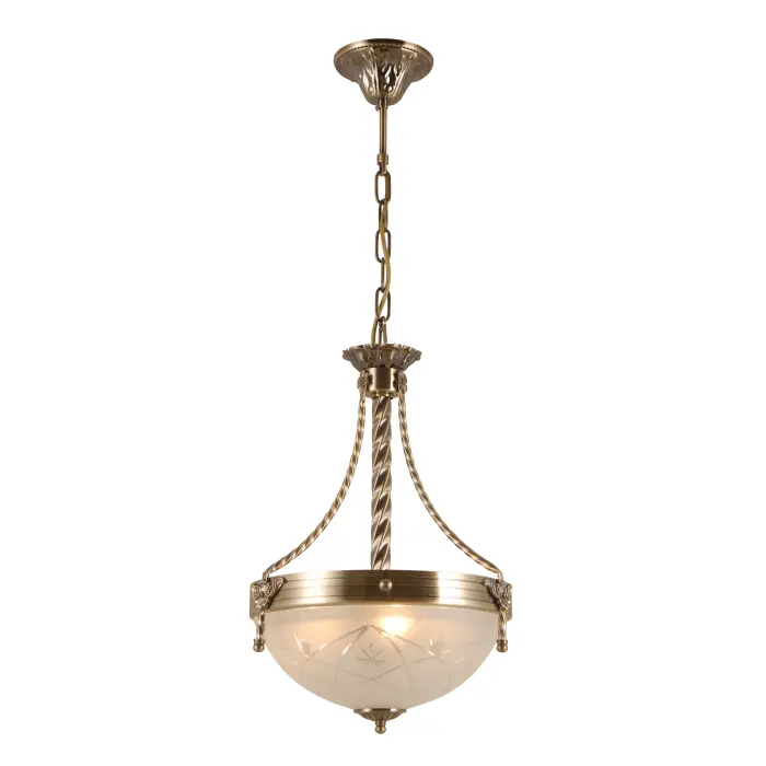 Đèn chùm retro bằng kính hoàn thiện bằng đồng