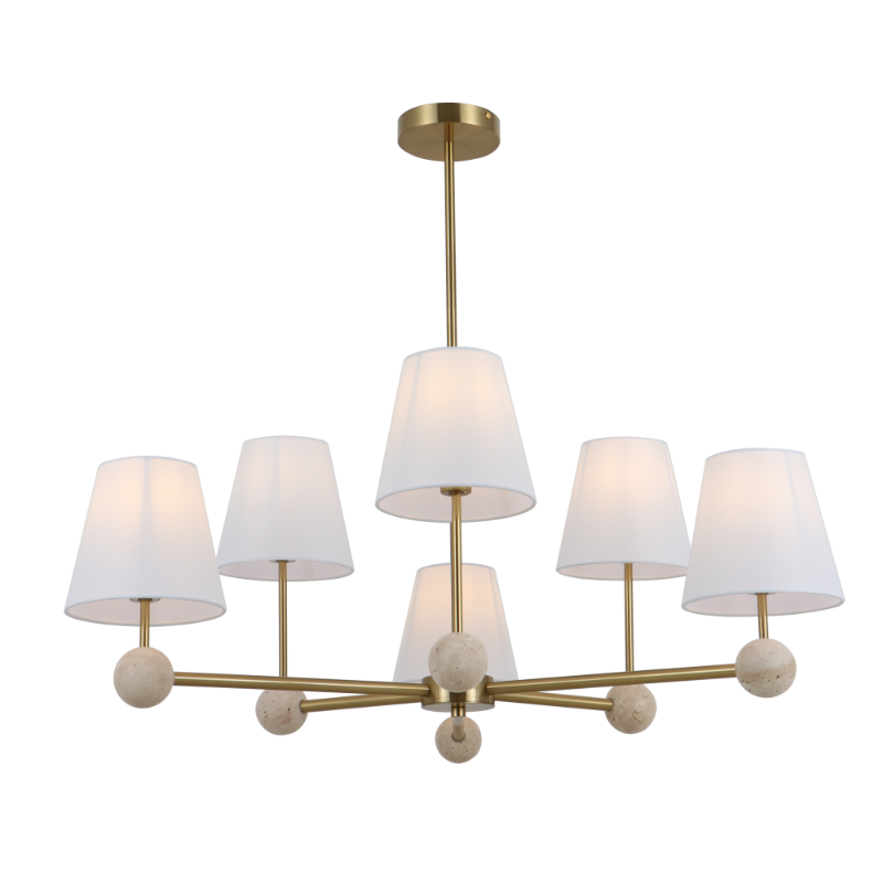 Đèn chùm travertine bằng đồng