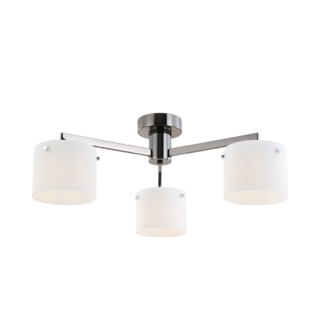 Đèn trần crôm đen tối giản 3-lights