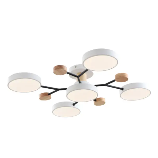 Đèn trần LED hiện đại với giọng gỗ