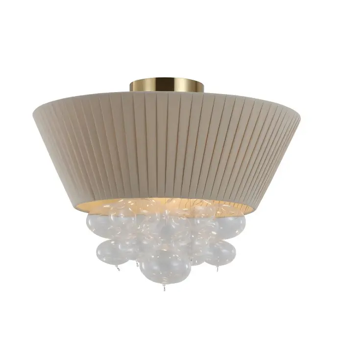 Đèn trần bong bóng vải xếp li