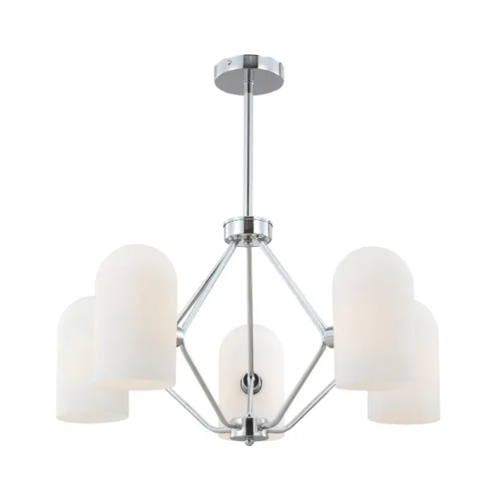 Đèn chùm 5 ánh sáng Chrome cổ điển